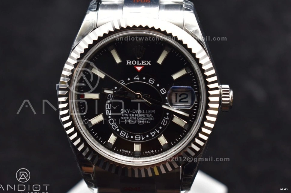 on Oyster Dial SS SS Best A23J Skydweller Bracelet Noob Black Edition 0209